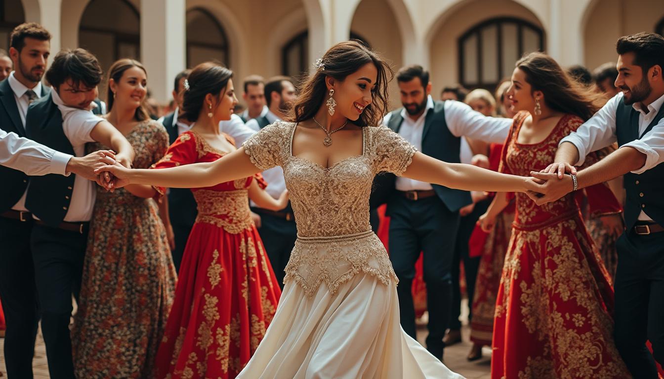 découvrez le dabke, une danse folklorique traditionnelle du moyen-orient, pleine d'énergie et de convivialité, symbole de la culture et des festivités régionales.